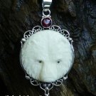 Sterling Silver Bear Totem Pendant with Garnet BP-194-KT