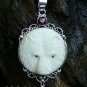 Sterling Silver Bear Totem Pendant with Garnet BP-194-KT