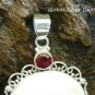 Sterling Silver Bear Totem Pendant with Garnet BP-194-KT