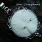 Sterling Silver Bear Totem Pendant with Garnet BP-194-KT