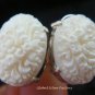Sterling Silver Carved Flower Design Earrings ER-509-KA