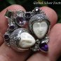 Amethyst and Carved Bone Two Faced Goddess Pendant GDP-1297-PS
