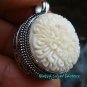 Hand made 925 Silver Carved Flower Locket Pendant LP-191-KA