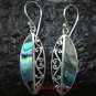 Sterling Silver Bali Ornate Paua Shell Earrings ER-619-KT