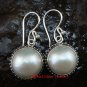 Sterling Silver (17mm) Genuine Freshwater Pearl Bali Earrings ER-624-KT