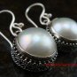 Sterling Silver (17mm) Genuine Freshwater Pearl Bali Earrings ER-624-KT