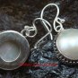Sterling Silver (17mm) Genuine Freshwater Pearl Bali Earrings ER-624-KT