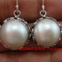 Sterling Silver (19mm ) Genuine Freshwater Pearl Bali Earrings ER-649-KT