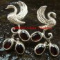 Exclusive Sterling Silver Swan Bird & Garnet Gemstone Earrings ER-656-KT