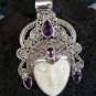 Solid 925 Silver Four Amethsyt Goddess Pendant GDP-405-PS