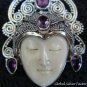 Solid 925 Silver Four Amethsyt Goddess Pendant GDP-405-PS
