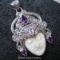 Solid 925 Silver Four Amethsyt Goddess Pendant GDP-405-PS