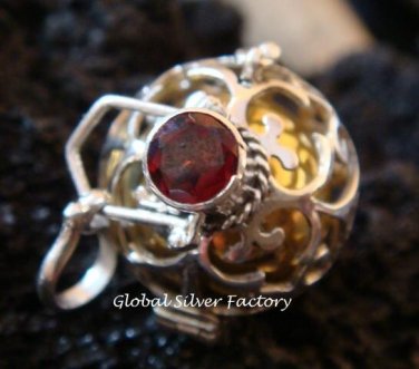 Sterling Silver Garnet Harmony Ball 20mm HB-244-KT