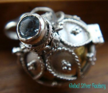 925 Silver & Topaz Leaf Harmony Ball Pendant HB-253-KT