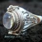 Silver Rainbow Moonstone Poison Ring LR-508-KT