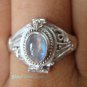 Silver Rainbow Moonstone Poison Ring LR-508-KT