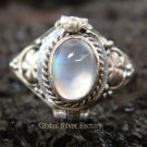 925 Silver Rainbow Moonstone Poison Ring LR-514-KT