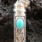 Sterling Silver Turquoise Perfume Bottle Pendant PP-131-NY