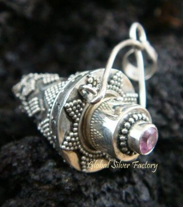 925 Silver Rose Quartz Perfume Pendant PP-240-KT