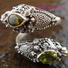 Sterling Silver Peridot Snake Ring RI-100-KA