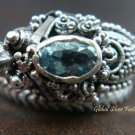 Sterling Silver & Blue Topaz Snake Ring RI-216-KA