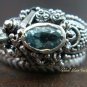 Sterling Silver & Blue Topaz Snake Ring RI-216-KA