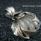 Sterling Silver & Rutilite Quartz Leaf Design Healing Pendant SP-712-NY