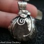 Sterling Silver & Rutilite Quartz Leaf Design Healing Pendant SP-712-NY