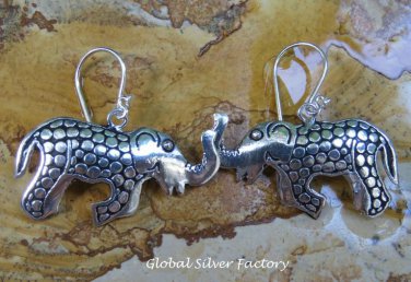Sterling Silver Elephant Earrings SE-265-KA