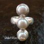 Sterling Silver Triple Freshwater Pearl Bali Handmade Ring RI-392-KT