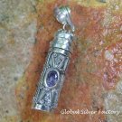 Silver and Amethyst Perfume Bottle Pendant PP-459-KT