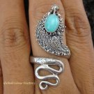925 Silver Larimar Snake Ring RI-239-NY