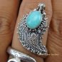 925 Silver Larimar Snake Ring RI-239-NY