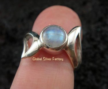Silver & Rainbow Moonstone Ring RI-254-NY