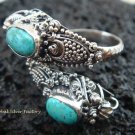 925 Silver Turquoise Double Head Snake Ring RI-272-KT