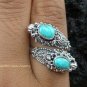 925 Silver Turquoise Double Head Snake Ring RI-272-KT