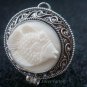 Silver Carved Fish Locket Pendant LP-231-KA