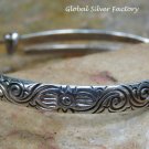 Sterling Silver Engraved Baby Bangle, Christening Bangle, Bay Gifts SBB-478-NY