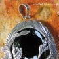 Hand Carved Tree Design Sterling Silver Large Black Onyx Pendant SP-823-KA