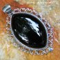 Sterling Silver Bali Ornate Filigree Pendant w Black Onyx SP-824-KA