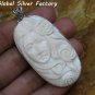 Sterling Silver Lady Cameo and Flowers Pendant BP-199-PS