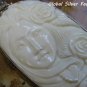 Sterling Silver Lady Cameo and Flowers Pendant BP-199-PS