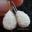 925 Silver Carved Flower Design Earrings ER-512-KA