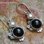 Sterling Silver Black Onyx & Pearl Earrings ER-833-NY