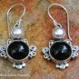 Sterling Silver Black Onyx & Pearl Earrings ER-833-NY