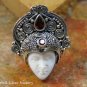 Adjustable Sterling Silver & Garnet Goddess Ring GDR-1307-PS