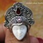 Adjustable Sterling Silver & Garnet Goddess Ring GDR-1307-PS