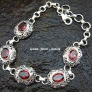 Silver & Garnet Women's Bracelet SBB-351-PS