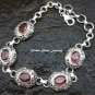Silver & Garnet Women's Bracelet SBB-351-PS