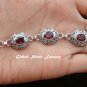 Silver & Garnet Women's Bracelet SBB-351-PS